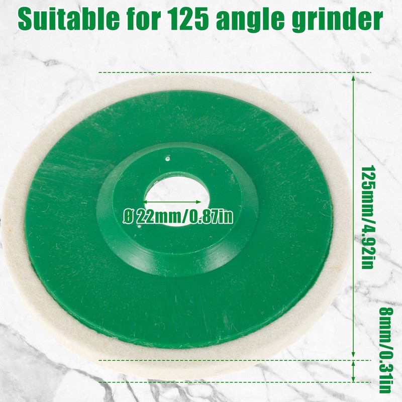 5/20Pcs Wool Felt Polishing Discs Wheel Buffing Pads For 100/125 Angle Grinder`