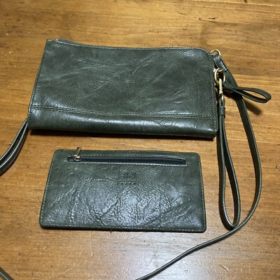 JOY Susan Green Crossbody Purse Set Wristlet