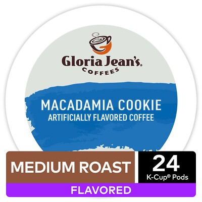 Gloria Jean's Macadamia Cookie Coffee 24 to 144 Keurig K cup Pods Pick Any Size 