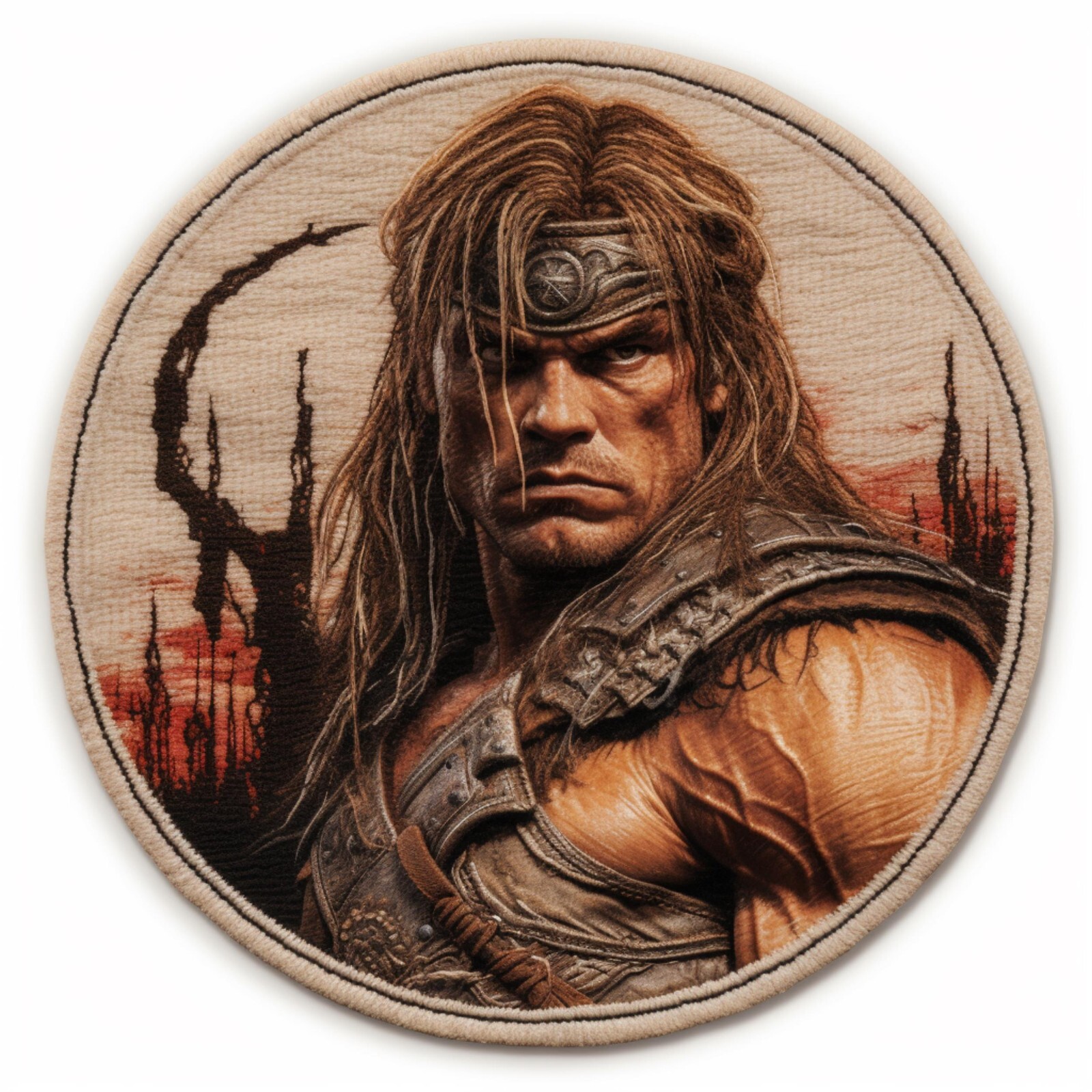 Barbarian Patch Iron-on Applique Sword and Sorcery Savage Warrior Fantasy Badge