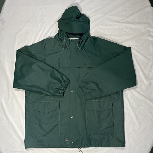 Columbia Green PVC Duck Hooded Vented Waterproof Rain Suit Men&rsquo;s Size XL