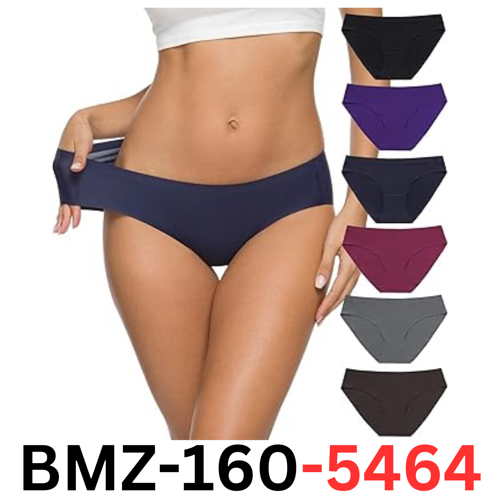 Altheanray Women Seamless Underwear Soft Stretch No Show Bikini Panties 6 Pack L