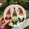 TINLOK Christmas Embroidery KIT,Adults Kids DIY Handmade,Hand Embroidery Starter Kits with Stamped Embroidery Pattern,for Christmas Embroidery Kits for Adults Beginners Starter (A)