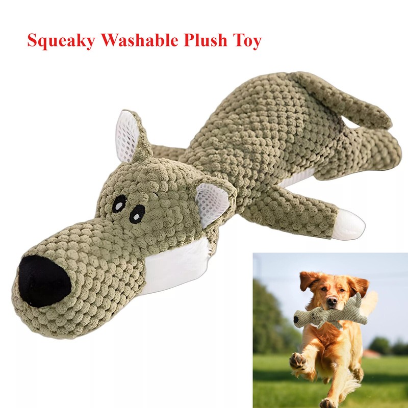 Dog Chew Toys for Aggressive Chewers Indestructible Squeaky Washable Plush