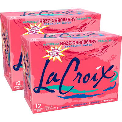 LaCroix Sparkling Water, Razz-Cranberry- 2/12 Packs 12Oz Healthy Sparkling Water