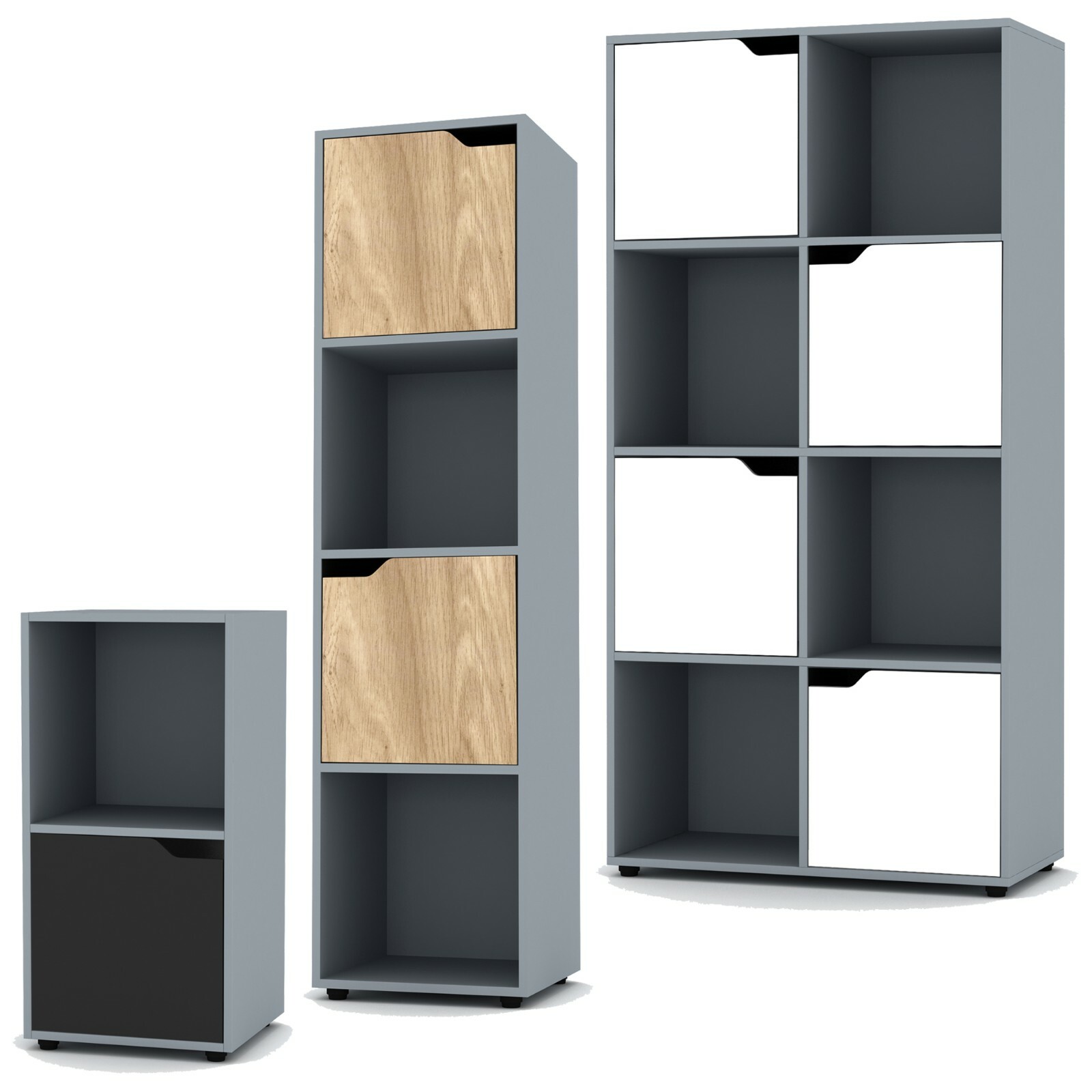 2, 4 8 Grey Cube Bookcase Shelving Display Shelf Storage Living Room