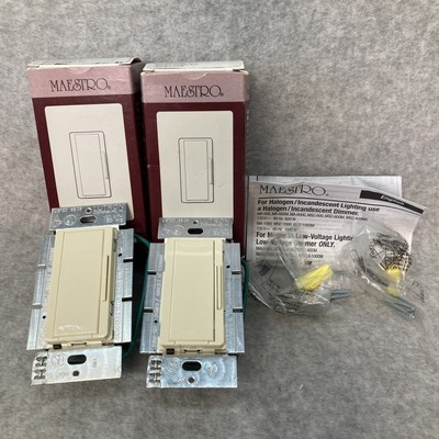 Lot Of 2 Lutron Maestro 8.3 A Companion Dimmer MA-R-AL - Almond - NEW!