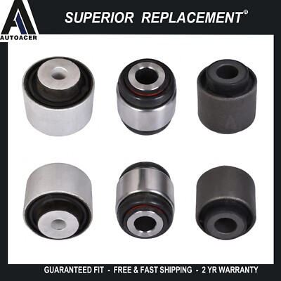 Front Lower Rearward Control Arm Bushing Kit 6pc for JAGUAR S-Type, XF, XJ8, XJR