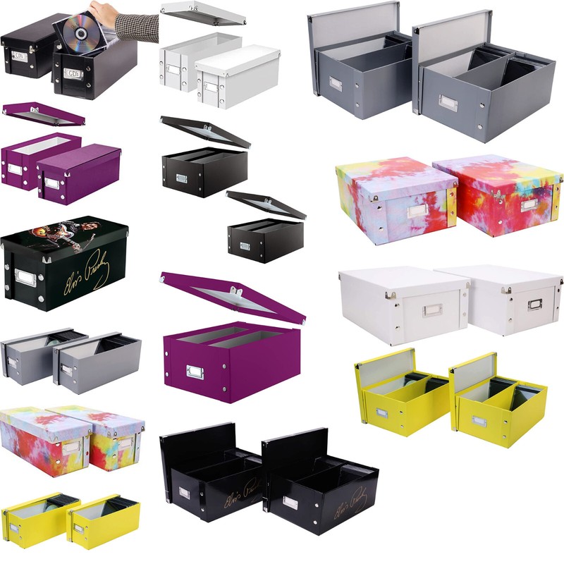 2 Pack CD Storage Box Portable Store Holder Rack Case