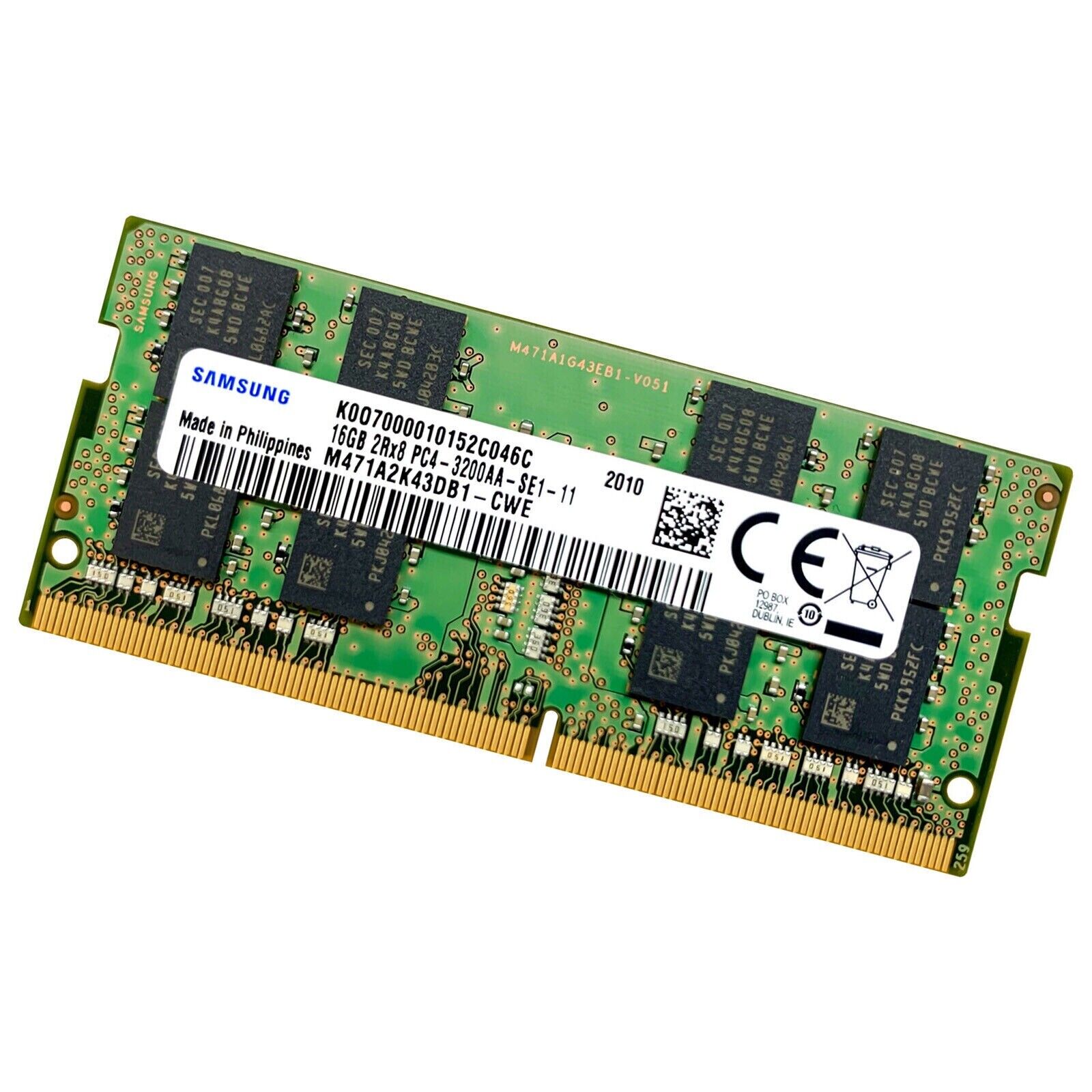 Samsung 16GB DDR4 3200 MHz PC4-25600 SODIMM Laptop Memory Samsung 16GB DDR4 3200 MHz PC4-25600 SODIMM Laptop Memory