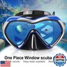 Scuba Diving Mask Anti-Fog Panoramic Snorkel Goggles, Adult Mirror Swim Mask Single Lens Swim Goggles wIith Nose Cover for Diving, Snorkeling, Swimming (Blue)
