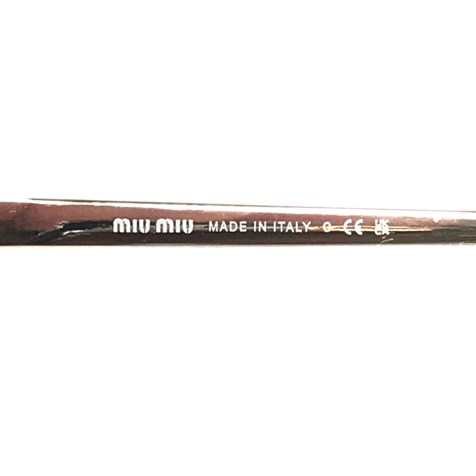 Pre-owned Miu Miu Sunglasses Smu50z Zvn-112 Pale Gold Frames With Light Grey Shield Lens In Gray
