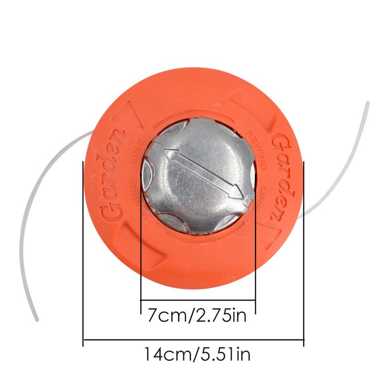 Aluminum Nylon Brush Mower Bump Spool Grass Trimmer 2 Lines Cutter Head Thread