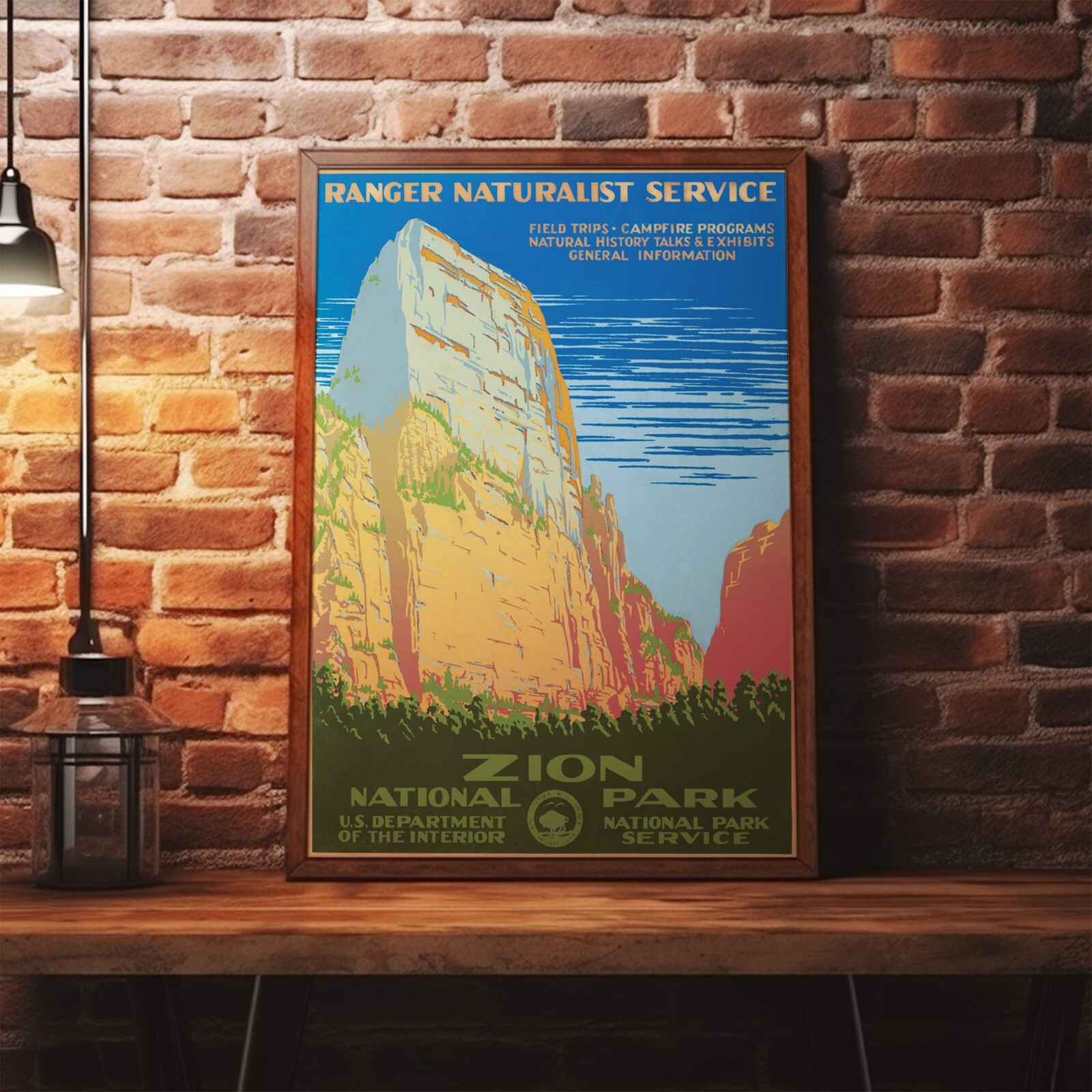 Zion National Park 20x28 Vintage Travel Poster, Reproduction Wall Art
