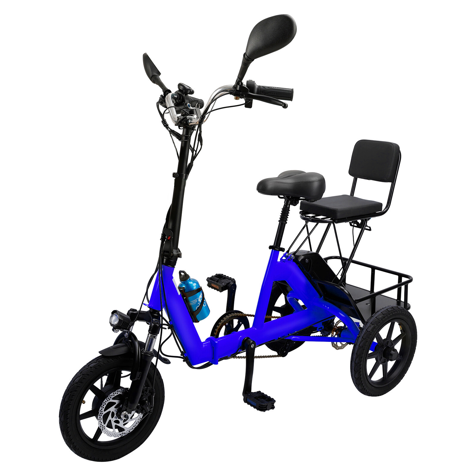 Three Wheel Electric Trike fits Adults 3 Wheel Motorized Folding Tricycle E-Bike