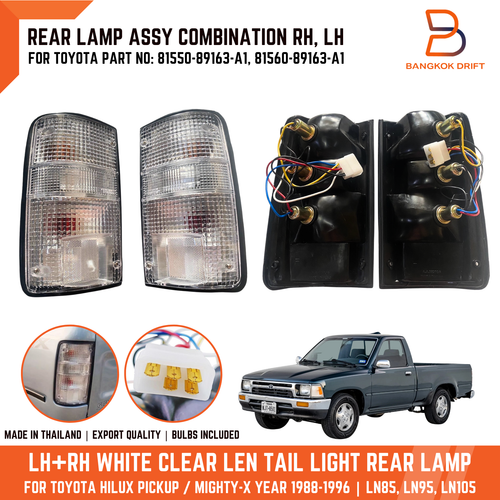 Rear Tail Lamp Light for Toyota Pickup LN85 LN95 LN106 LN110 White Clear Len