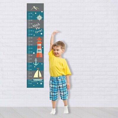 Growth Measurement Ruler Personalized Kid Height Chart Wall Decal Nautical Ships