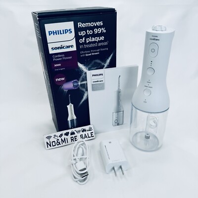Philips Sonicare Power Flosser 3000 Cordless White HX3806/21 - Used No Nozzles