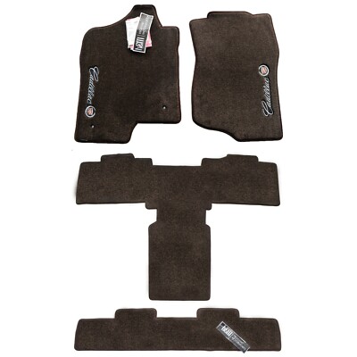 Cadillac Short Escalade Floor Mats Cocoa BROWN - 32oz 2PLY Sideways Logo