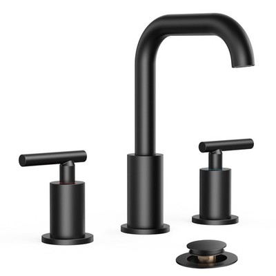 FORIOUS Matte Black Bathroom Faucet 3 Hole Widespread, 8 Inch ...