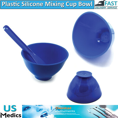 Dental Lab Rubber Flexible Silicone Mixing Cup Steel Bowl Hygienist Impression 
