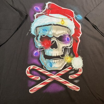 Liquid Blue Cut Tag Christmas Holiday Skull Graphic Tee Shirt NWOT Mens SZ 5XLT