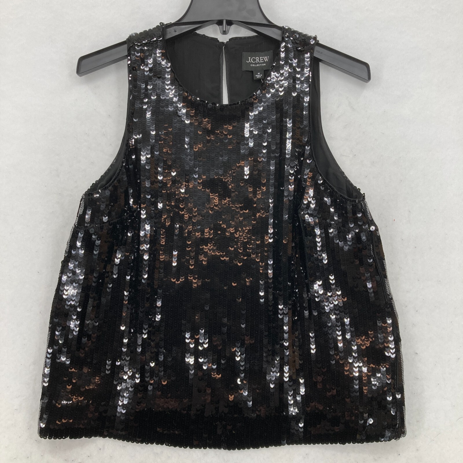 J.Crew Collection Black Sequin Sleeveless Tank Top Medium