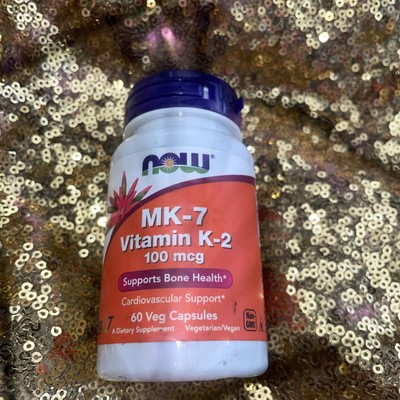 Now MK-7 100mcg Mega Vitamin K-2 Extra Strength 60caps Mena Q7 Menaquinone-7