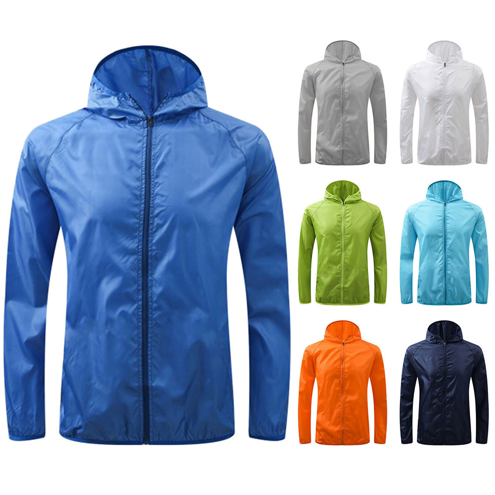 Windbreaker Zipper Hooded Thin Jacket