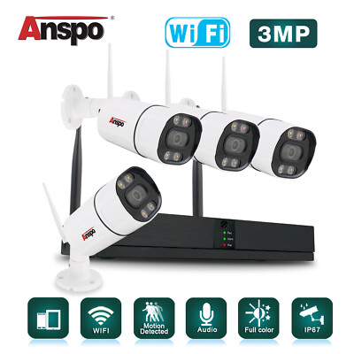 ANSPO Security Camera System Outdoor Wireless Audio Wifi Home CCTV 5MP 8CH NVR