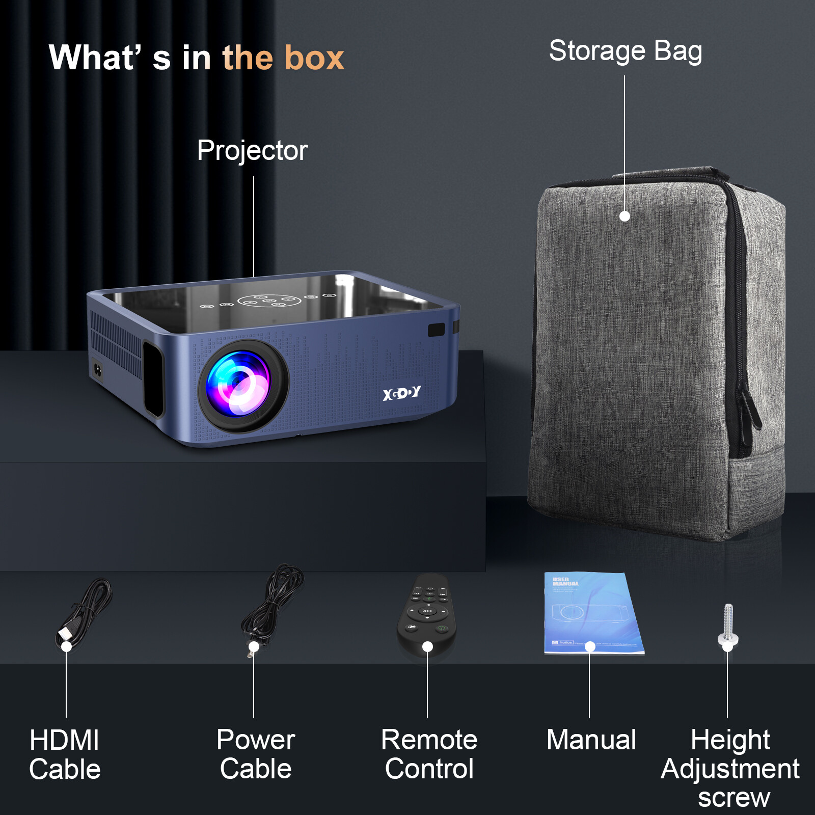 12000 Lumen Projector 4K Video 5G WiFi LED Home Theater Cinema Bluetooth HDMI US