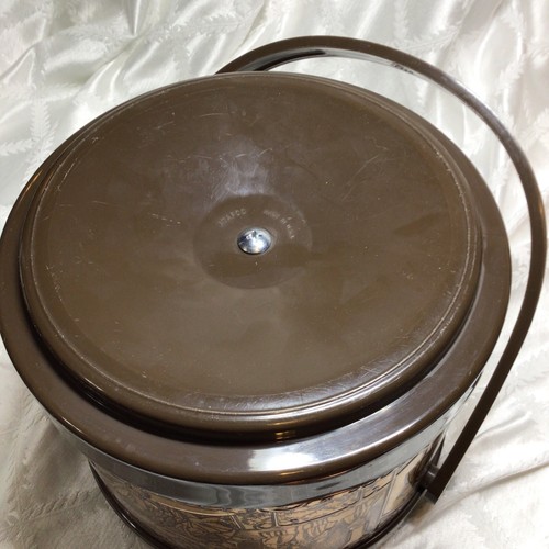 Vtg ATAPCO COPPER ICE BUCKET WITH Party SCENE