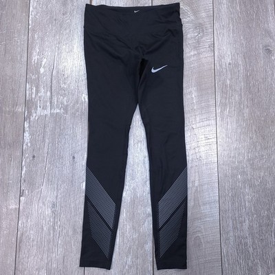 Nike Leggings Womens XS Black Dri-FIT Reflective Running Stretch Power Flash