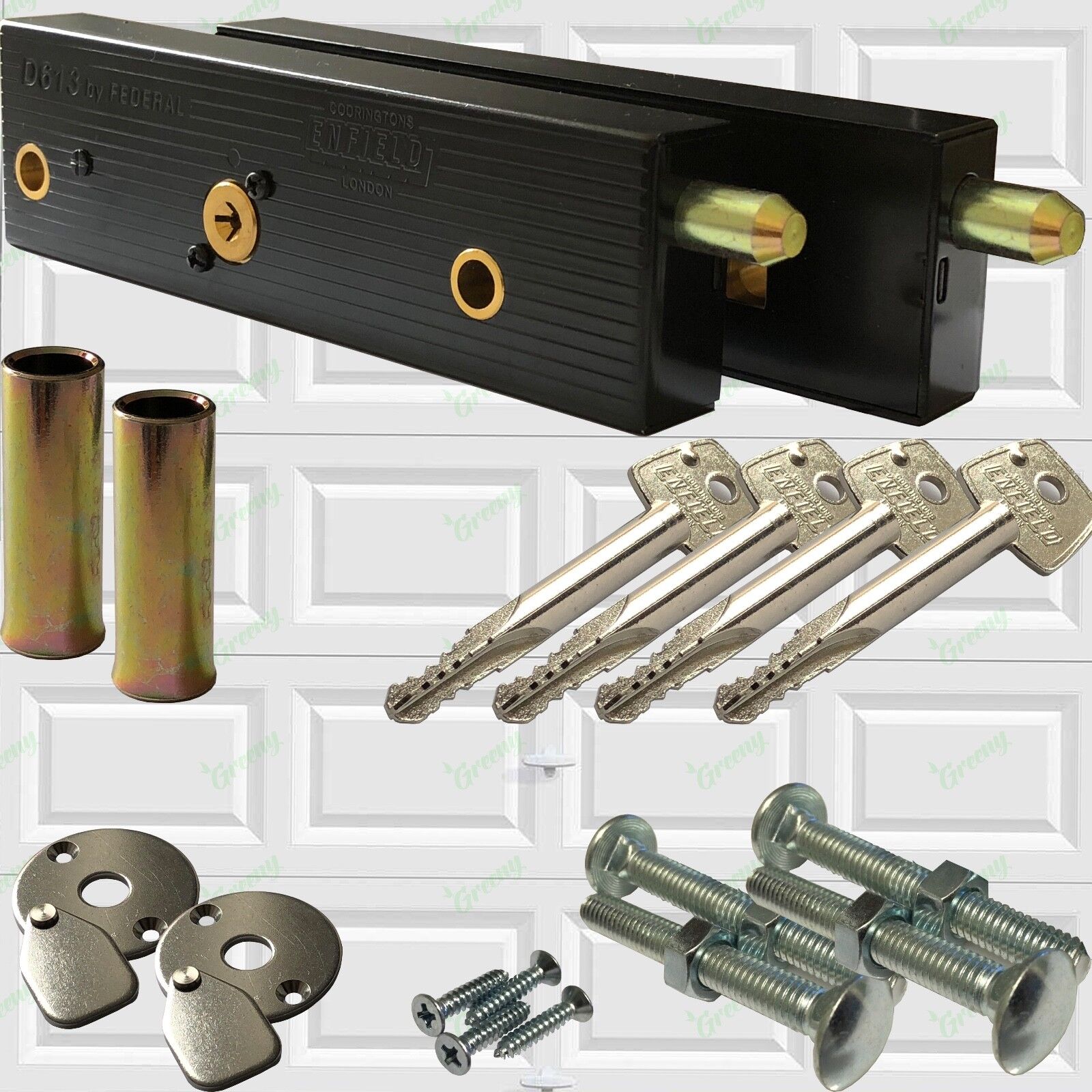 Federal Enfield Garage Door Bolts Lock Up And Over One Pair 2020 LQQK