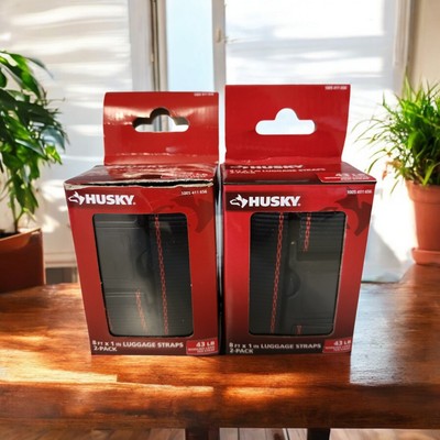 Set of 2 - Husky 8 ft. x 1 in. Luggage Straps (2-Pack) 43 Pound Load Per Straps