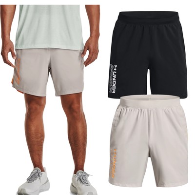 

Мужские шорты с надписью Under Armour UA Launch SW 7 дюймов, шорты для спортзала для бега 1373414, Ghost gray/orange ice/orange ice, Launch Run 7" SW