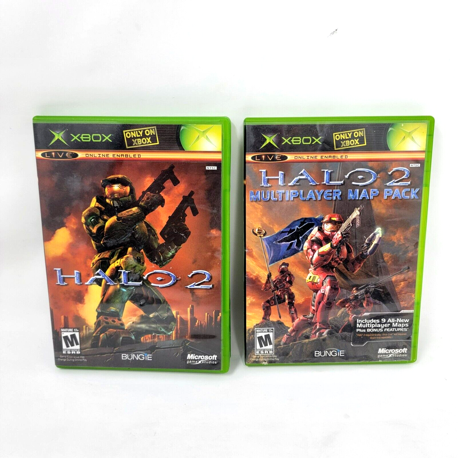 Halo 2 AND Halo 2 Multiplayer Map Pack (Microsoft Xbox, 2005