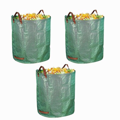 1-3Pack 72 Gallon Garden Leaf Bags Reusable Yard Lawn Waste Bag 4 Strong Handles