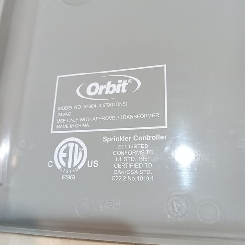 Orbit Water SPRINKLER CONTROLLER  57664 4 Zone 24VAC 7 Day