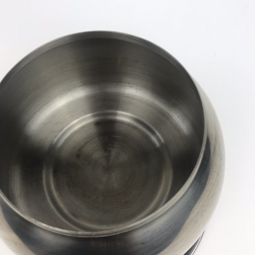 VTG Stainless Steel Fondue Pot Wood Handle Mid Century 60s Serving Made In Japan