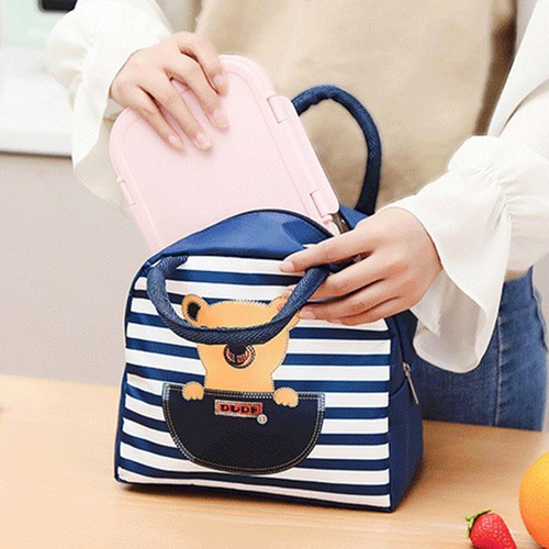 Cartoon Strong Bearing Wide Opening Lunch Bag Polyester