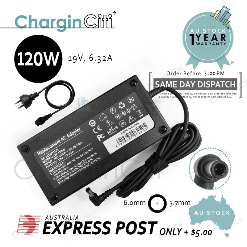 120w Ac Adapter Charger For Asus Tuf Fx505d Fx505g Fx705d Fx705g 6.0*3.7mm