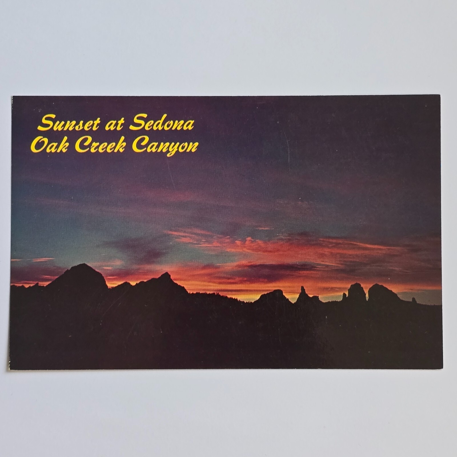 Sunset at Sedona Oak Creek Canyon Postcard Arizona Bradshaw Unused