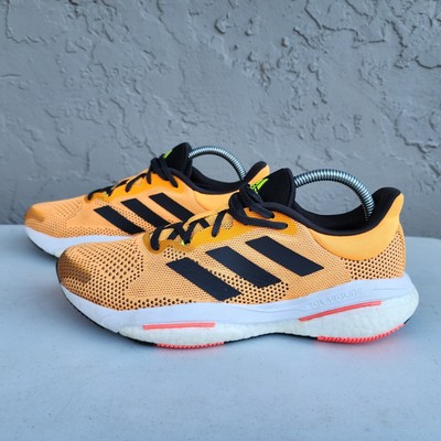 Adidas Shoes Mens 7.5 Solar Glide 5 Boost Midsole Flash Orange Running Sneaker