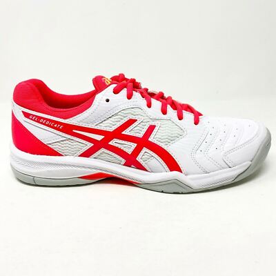 Asics Gel-Dedicate 6 White Laser Pink Womens Tennis Shoes