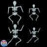 2 Pack Halloween Luminous Skeleton Decorations 5ft / 3ft Full Body Glow-in-The-Dark Skeleton Rotatable Skeleton Hanging Decors for Halloween Party Haunted House Outdoor Decor