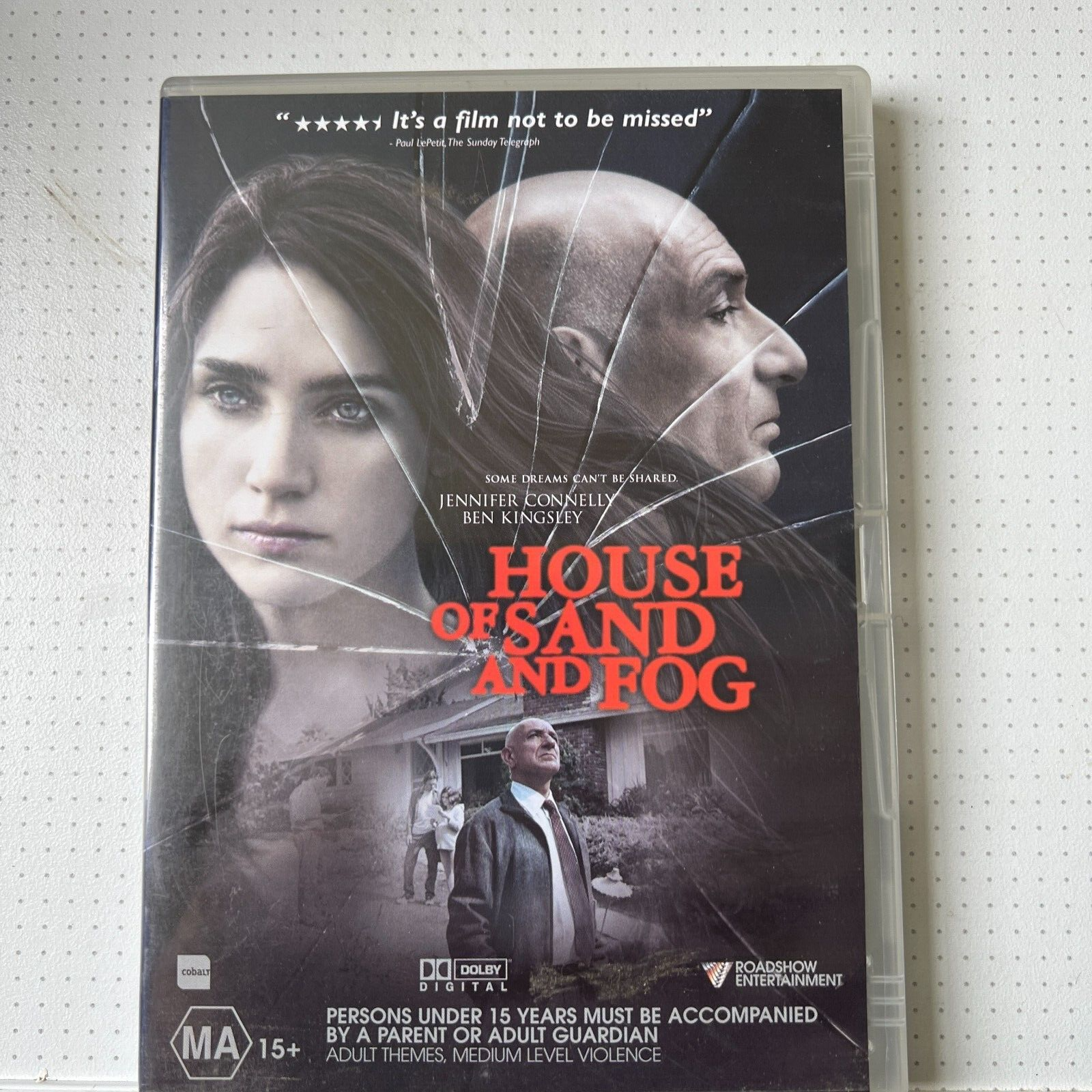 House of Sand and Fog DVD Jennifer Connelly Ben Kingsley Region 4 PAL 2003