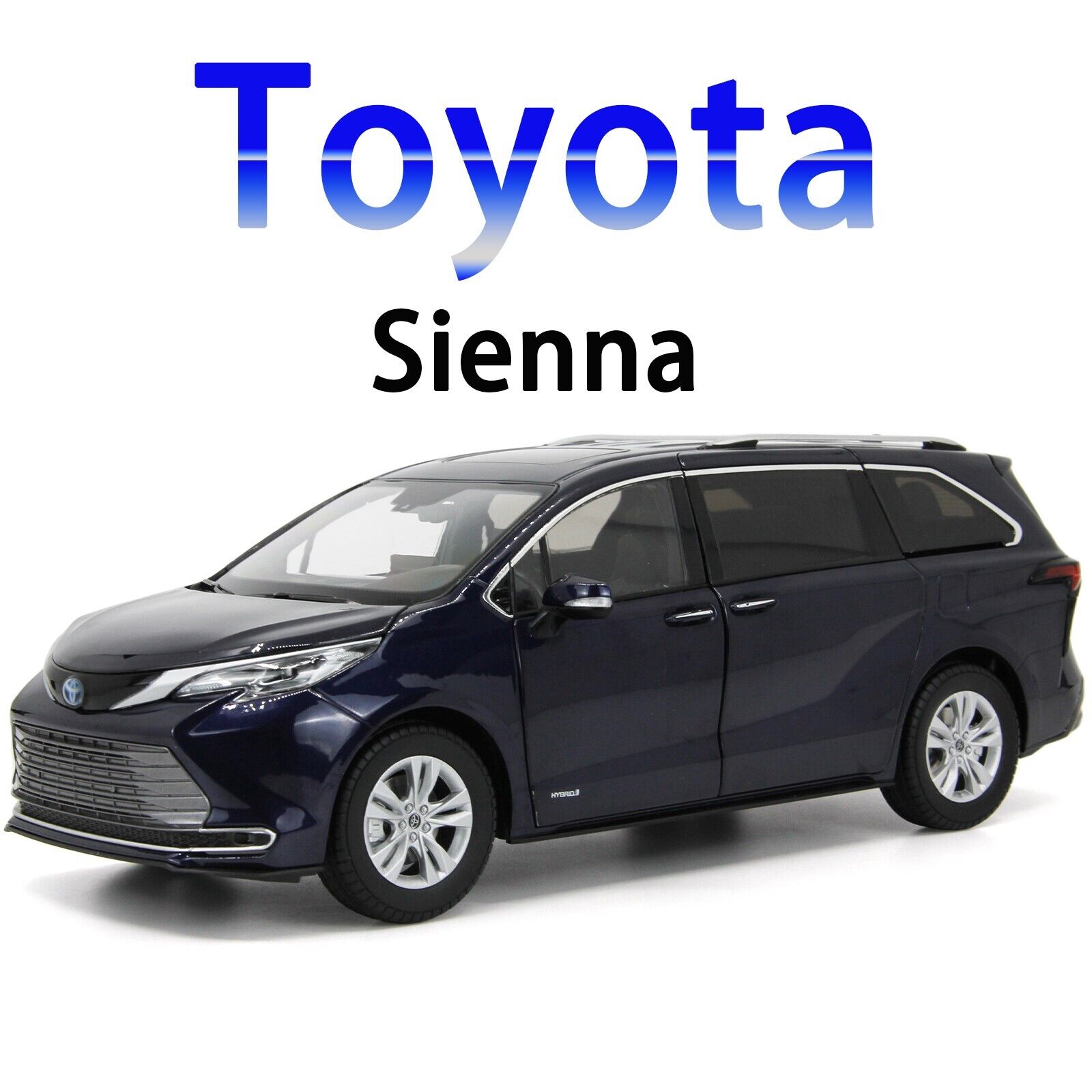 保障できる Scale 1:18 Toyota Paudi Car Model Diecast Blue 2022 Sienna 乗用車
