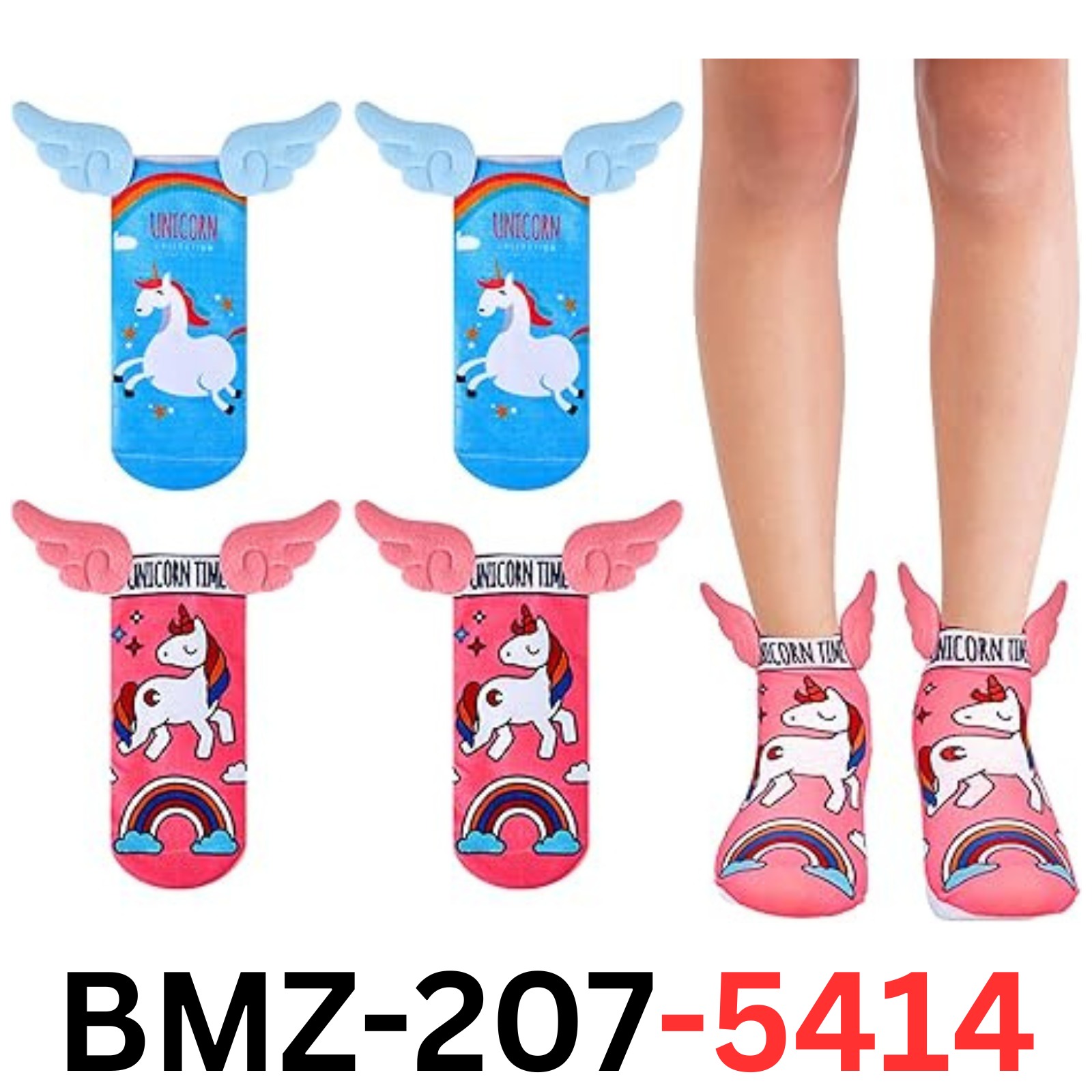 2 Pairs Unicorn Gifts Socks with Wings Halloween Fashion Novelty Cotton Socks 13