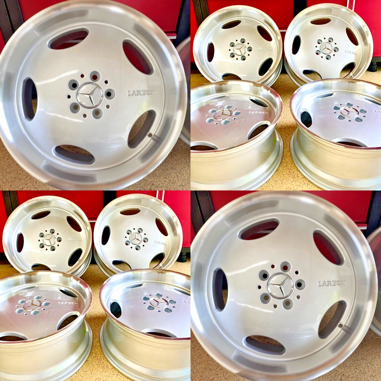 MERCEDES BENZ 19 INCH MONOBLOCK RIMS WHEELS SET4 NEW FIT 560SEC